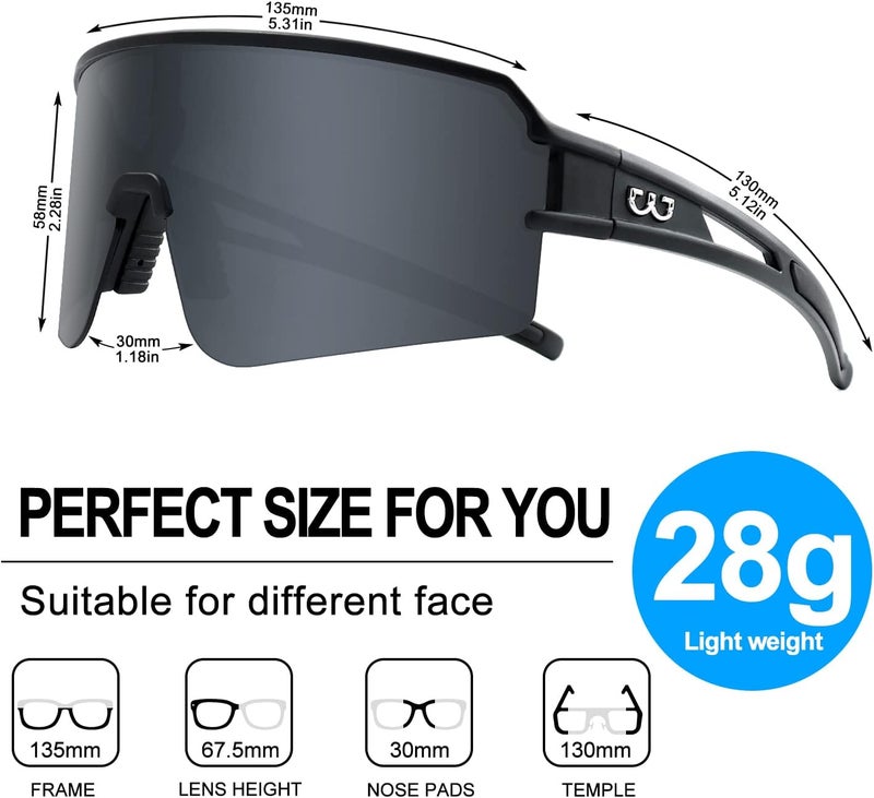 AVV Store Polarized cycling glasses sports sunglasses,UV400 Protection Fishing Driving running baseball sunglasses for men women - Image 2